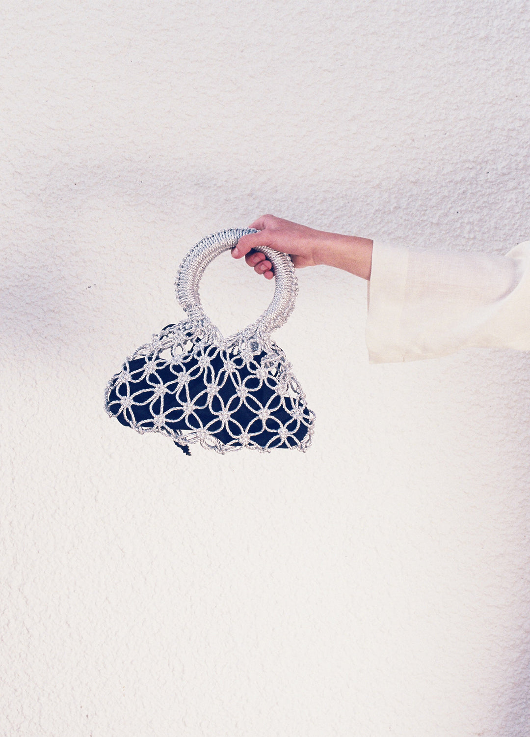 FE 009| Mini Metallic Macrame Bag FORÉLLE X MACRAFTY